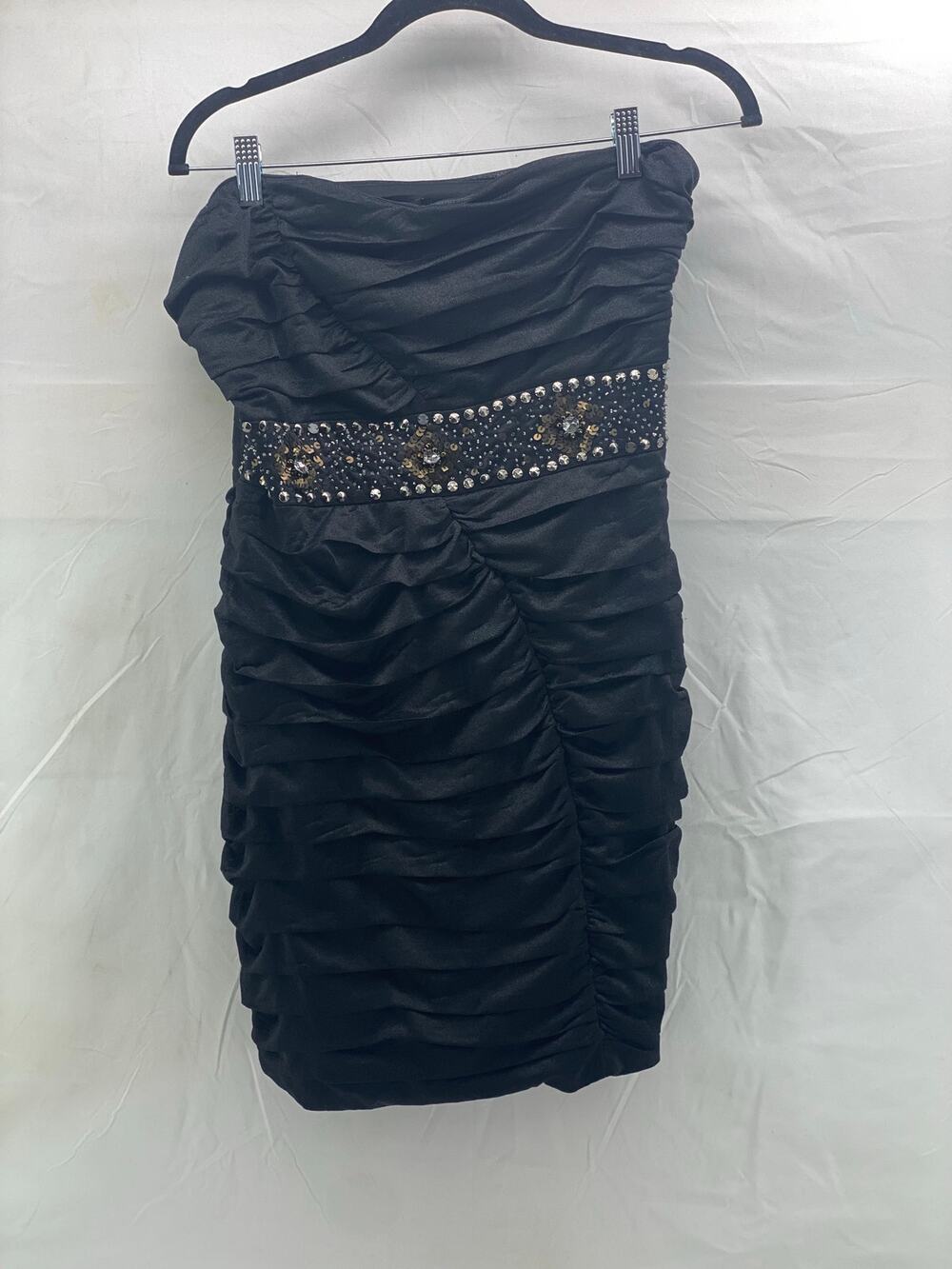 NikiBiki L women little black strapless dress party sparkle